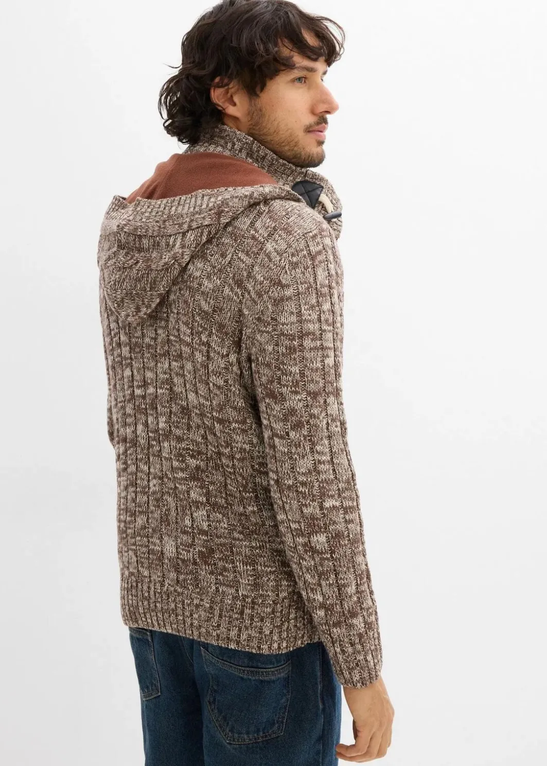 Clearance Grobstrick-Kapuzenpullover mit Baumwolle Herren Große Größen|Pullover & Strickjacken