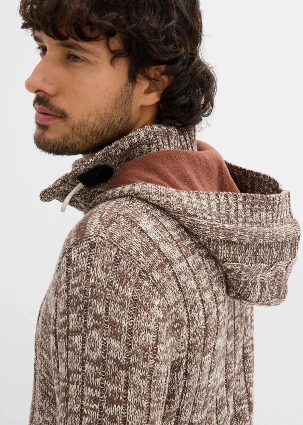 Clearance Grobstrick-Kapuzenpullover mit Baumwolle Herren Große Größen|Pullover & Strickjacken