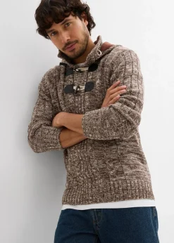 Clearance Grobstrick-Kapuzenpullover mit Baumwolle Herren Große Größen|Pullover & Strickjacken