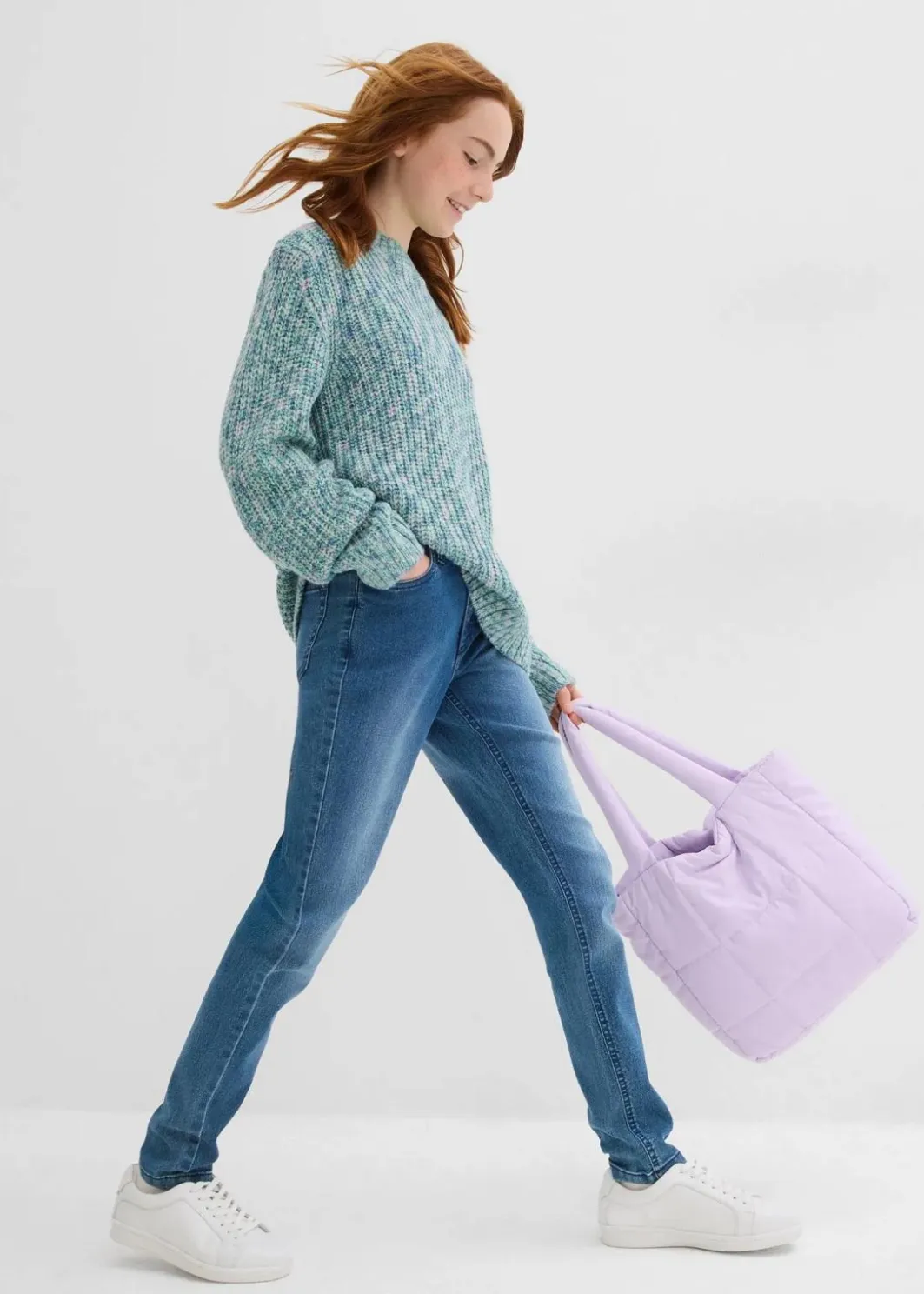 Kinder bonprix Mädchen 9-16 Jahre·Sweat & Strick|Grobstrick-Pullover