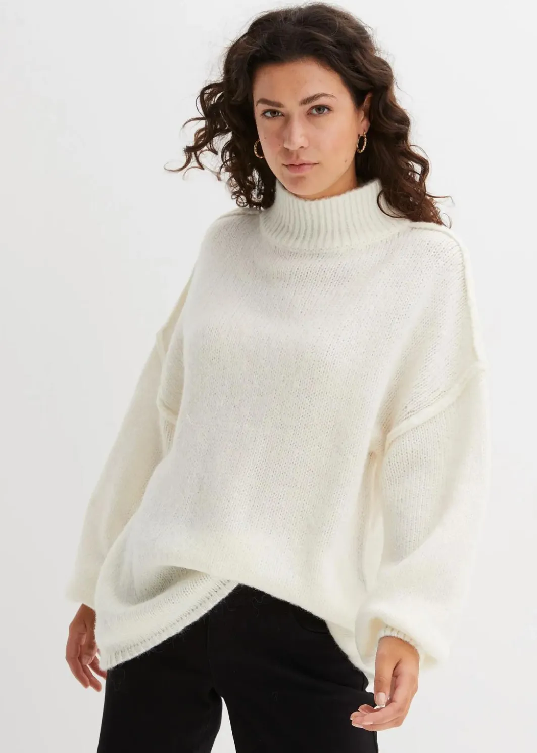 Damen bonprix Strickmode|Pullover & Strickjacken|Grobstrick-Pullover