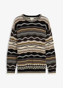 Outlet Grobstrick-Pullover aus reiner Baumwolle Herren Große Größen|Pullover & Strickjacken