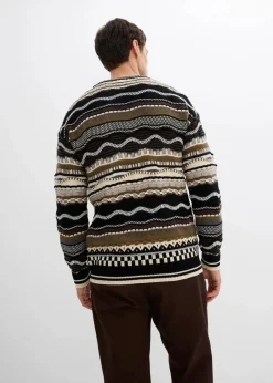 Outlet Grobstrick-Pullover aus reiner Baumwolle Herren Große Größen|Pullover & Strickjacken