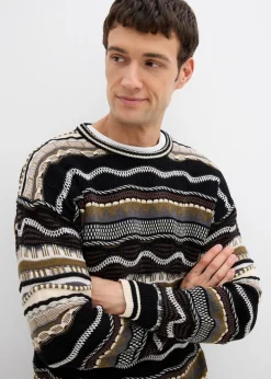 Outlet Grobstrick-Pullover aus reiner Baumwolle Herren Große Größen|Pullover & Strickjacken