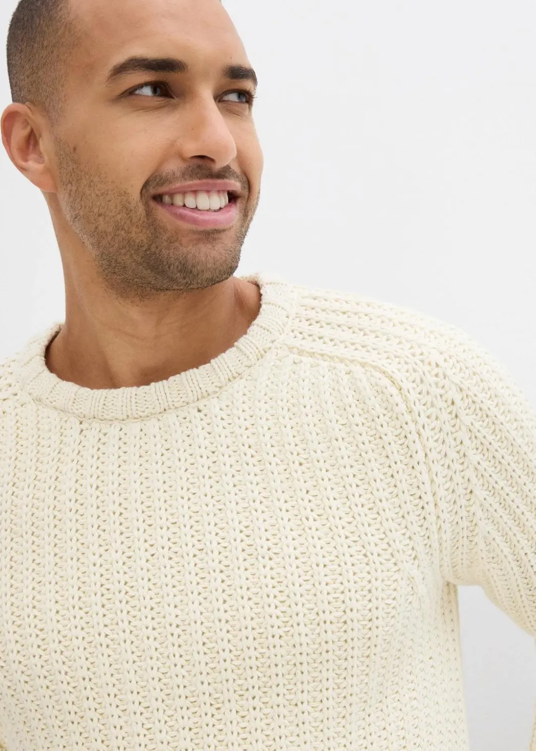 Herren bonprix Große Größen|Pullover & Strickjacken|Grobstrick-Pullover aus weichem Baumwollmix