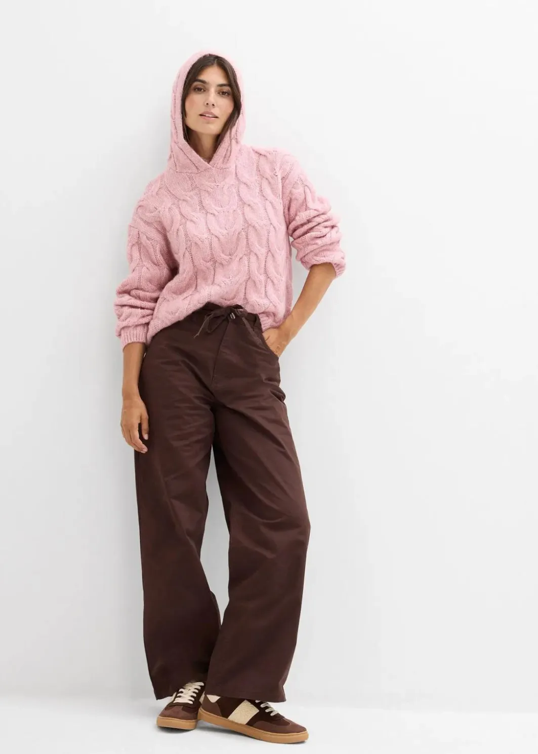 Damen bonprix Strickmode|Pullover & Strickjacken|Grobstrick-Pullover aus weichem Woll-Mix