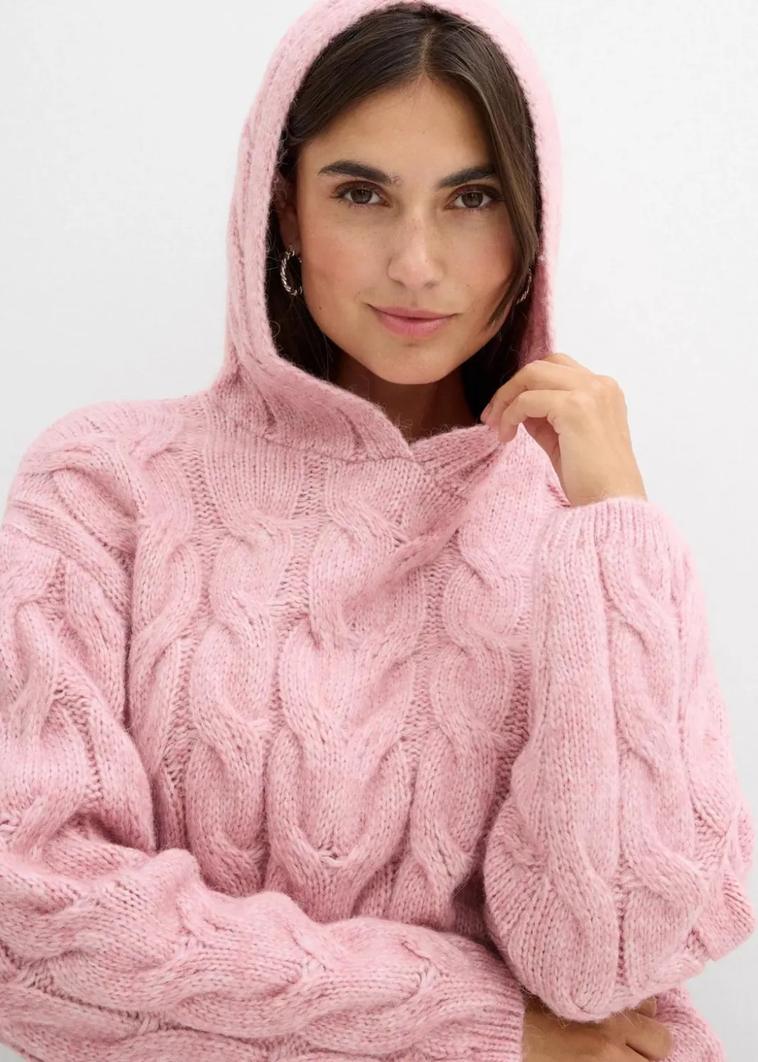 Damen bonprix Strickmode|Pullover & Strickjacken|Grobstrick-Pullover aus weichem Woll-Mix