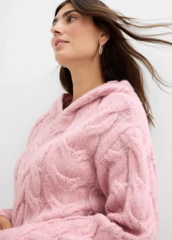 Damen bonprix Strickmode|Pullover & Strickjacken|Grobstrick-Pullover aus weichem Woll-Mix