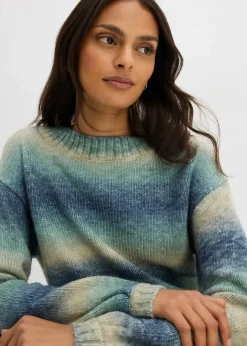 Damen bonprix Strickmode|Pullover & Strickjacken|Grobstrick-Pullover aus weichem Woll-Mix