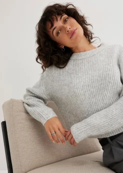 Damen bonprix Bekleidung·Umstandsmode|Bekleidung·Jeans|Grobstrick-Pullover aus weichem Woll-Mix