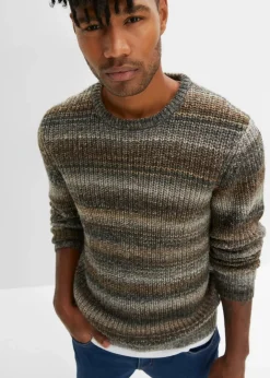 Clearance Grobstrick-Pullover in Querstreifen Herren Große Größen|Pullover & Strickjacken