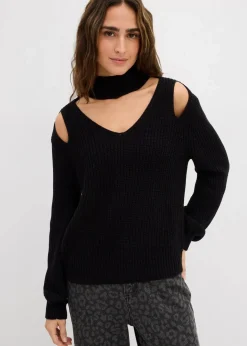 Best Grobstrick-Pullover mit Cut-Outs Damen Strickmode|Pullover & Strickjacken