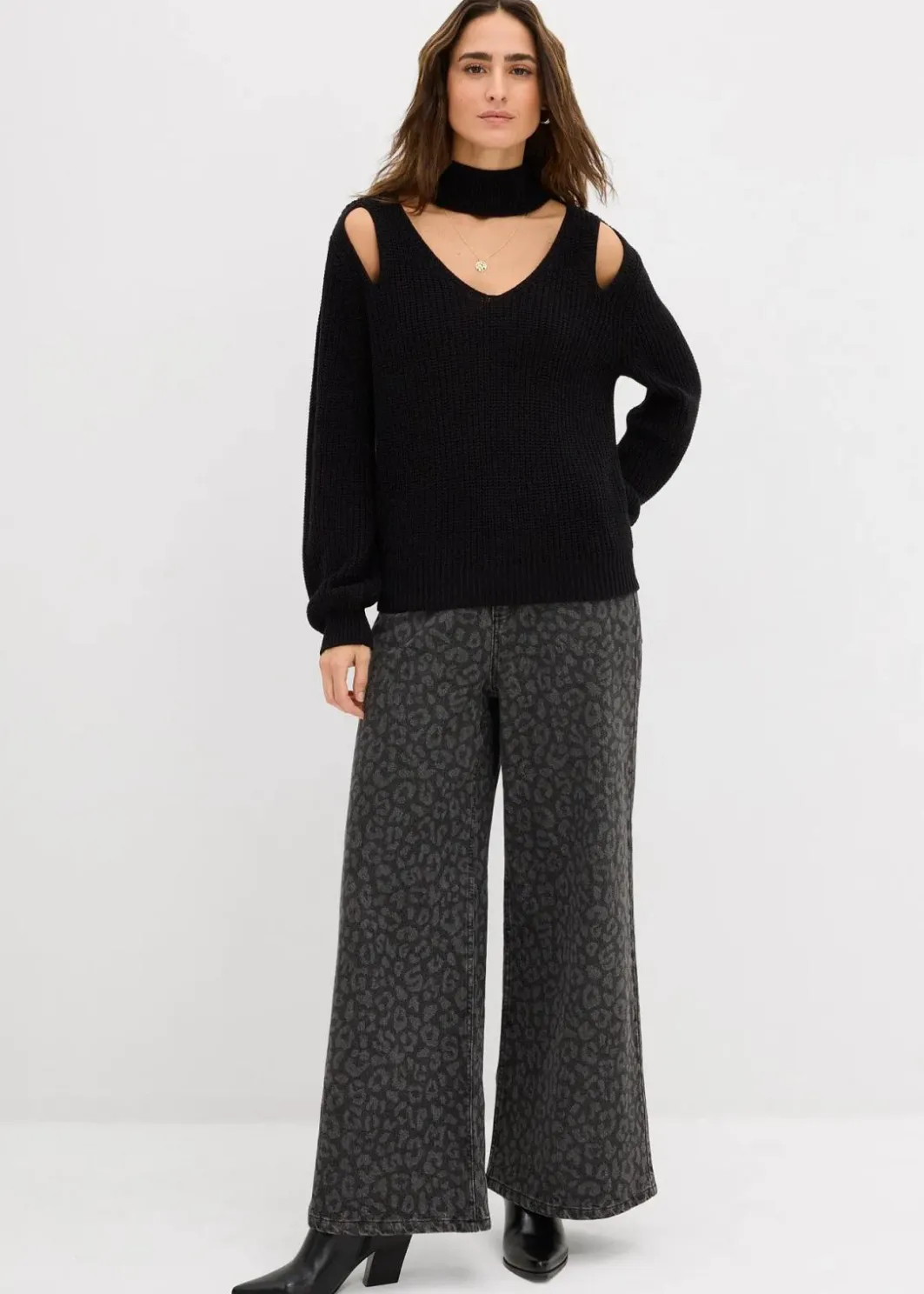Best Grobstrick-Pullover mit Cut-Outs Damen Strickmode|Pullover & Strickjacken