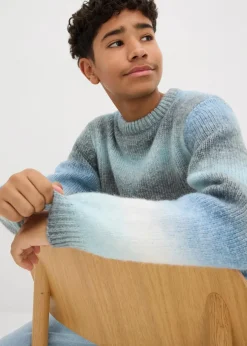 Kinder bonprix Jungen 9-16 Jahre·Bademode|Jungen 9-16 Jahre·Sweat & Strick|Grobstrick-Pullover mit Farbverlauf