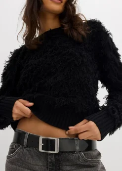 Damen bonprix Bekleidung·Umstandsmode|Bekleidung·Jeans|Grobstrick-Pullover mit Fransen