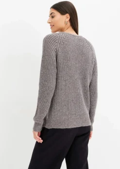 Damen bonprix Pullover & Strickjacken|Strickmode|Grobstrickpullover mit Glanzgarn