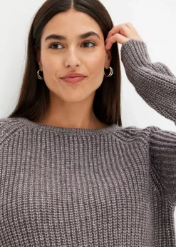 Damen bonprix Pullover & Strickjacken|Strickmode|Grobstrickpullover mit Glanzgarn