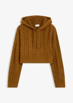Damen bonprix Bekleidung·Umstandsmode|Strickmode|Grobstrick-Pullover mit Kapuze