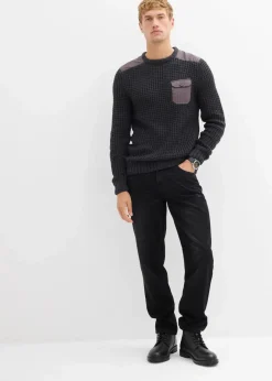 Grobstrick-Pullover mit Pattentasche Herren Große Größen|Pullover & Strickjacken