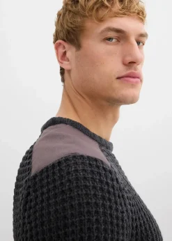 Grobstrick-Pullover mit Pattentasche Herren Große Größen|Pullover & Strickjacken