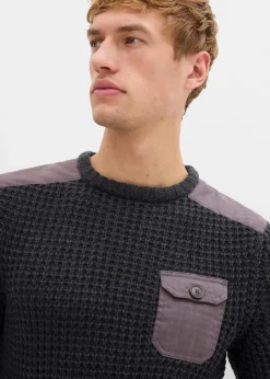 Grobstrick-Pullover mit Pattentasche Herren Große Größen|Pullover & Strickjacken