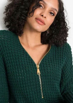 Outlet Grobstrick-Pullover mit Reißverschluss-Detail Damen Bekleidung·Umstandsmode|Bekleidung·Jeans