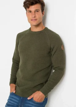Grobstrick-Pullover mit recycelter Baumwolle Herren Pullover & Strickjacken|Große Größen