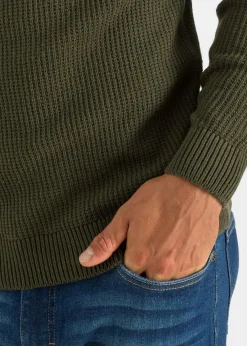 Grobstrick-Pullover mit recycelter Baumwolle Herren Pullover & Strickjacken|Große Größen