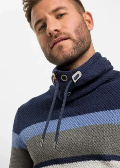 New Grobstrickpullover mit Schlauchkragen aus reiner Baumwolle Herren Große Größen|Pullover & Strickjacken