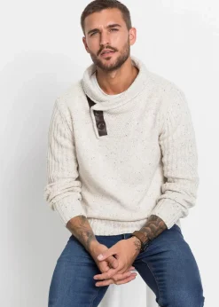 Discount Grobstrick-Pullover mit Schalkragen Herren Große Größen|Pullover & Strickjacken
