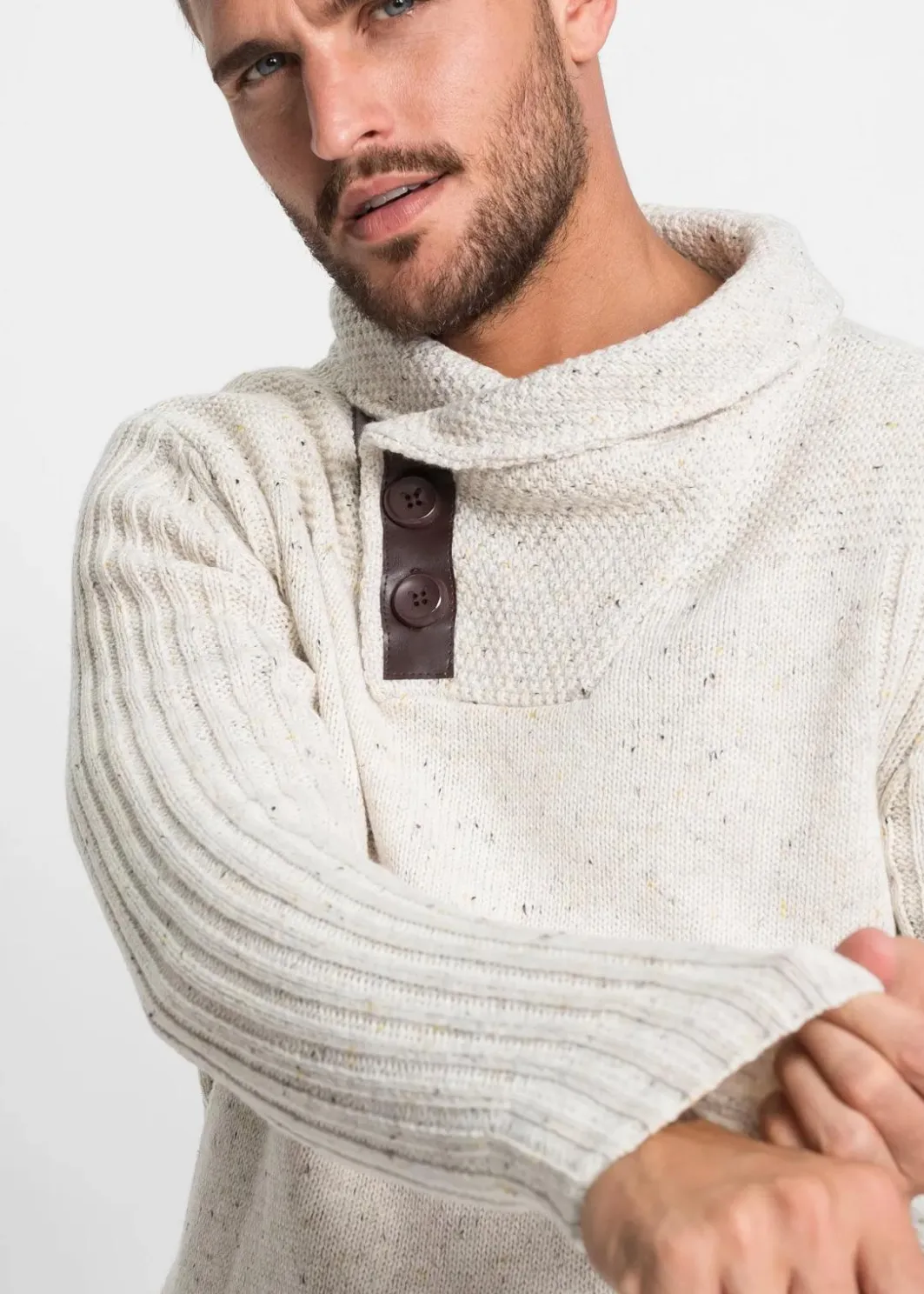 Discount Grobstrick-Pullover mit Schalkragen Herren Große Größen|Pullover & Strickjacken