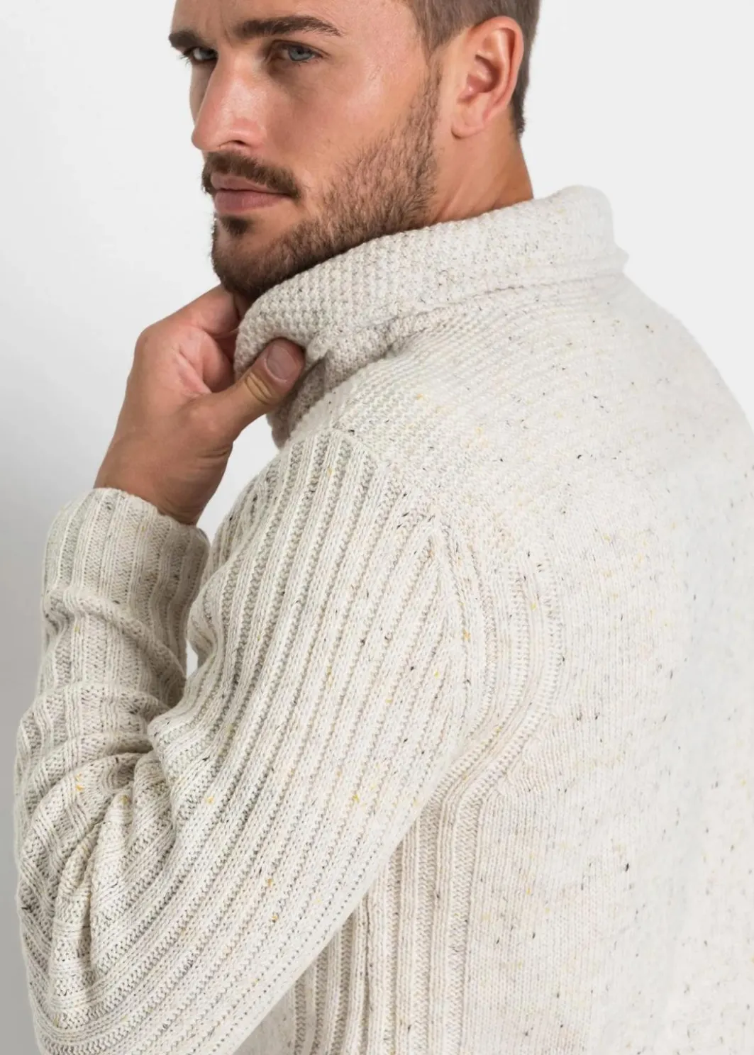 Discount Grobstrick-Pullover mit Schalkragen Herren Große Größen|Pullover & Strickjacken