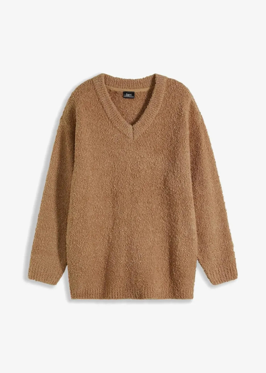 Damen bonprix Pullover & Strickjacken|Bekleidung·Jeans|Grobstrick-Pullover mit V-Ausschnitt