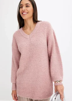Damen bonprix Bekleidung·Umstandsmode|Strickmode|Grobstrick-Pullover mit V-Ausschnitt