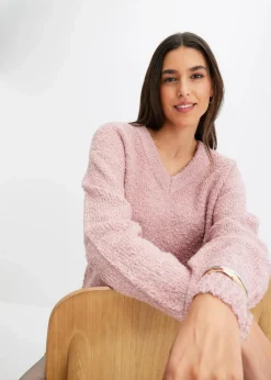 Damen bonprix Bekleidung·Umstandsmode|Strickmode|Grobstrick-Pullover mit V-Ausschnitt
