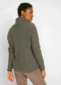 Damen bonprix Bekleidung·Umstandsmode|Bekleidung·Jeans|Grobstrick-Pullover mit weitem Kragen