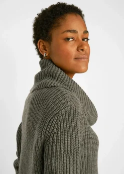 Damen bonprix Bekleidung·Umstandsmode|Bekleidung·Jeans|Grobstrick-Pullover mit weitem Kragen
