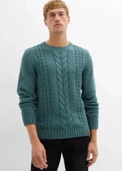Sale Grobstrick-Pullover mit Zopfmuster Herren Große Größen|Pullover & Strickjacken