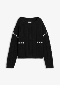 Damen bonprix Bekleidung·Umstandsmode|Bekleidung·Jeans|Grobstrick-Pullover mit Zopfmuster