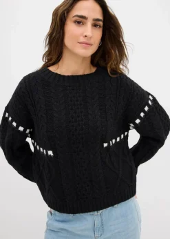 Damen bonprix Bekleidung·Umstandsmode|Bekleidung·Jeans|Grobstrick-Pullover mit Zopfmuster