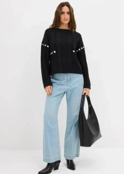 Damen bonprix Bekleidung·Umstandsmode|Bekleidung·Jeans|Grobstrick-Pullover mit Zopfmuster