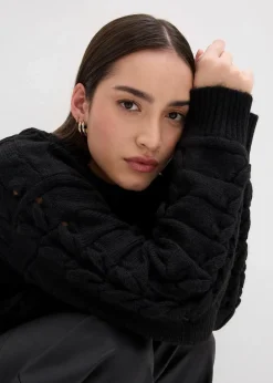 Damen bonprix Bekleidung·Umstandsmode|Strickmode|Grobstrick-Pullover mit Zopfmuster