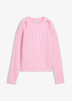 Hot Grobstrick-Pullover mit Zopfmuster Damen Bekleidung·Umstandsmode|Strickmode
