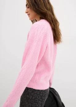 Hot Grobstrick-Pullover mit Zopfmuster Damen Bekleidung·Umstandsmode|Strickmode