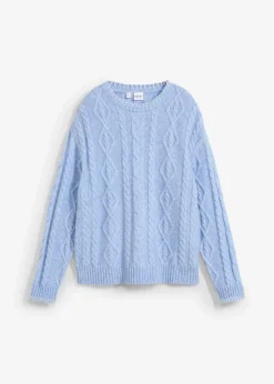 New Grobstrick-Pullover mit Zopfmuster Damen Strickmode|Pullover & Strickjacken
