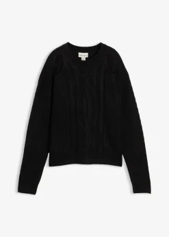 Damen bonprix Bekleidung·Umstandsmode|Strickmode|Grobstrick-Pullover mit Zopfmuster