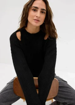 Damen bonprix Bekleidung·Umstandsmode|Strickmode|Grobstrick-Pullover mit Zopfmuster