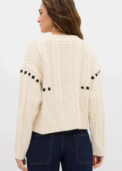 Outlet Grobstrick-Pullover mit Zopfmuster Damen Pullover & Strickjacken|Strickmode