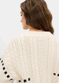 Outlet Grobstrick-Pullover mit Zopfmuster Damen Pullover & Strickjacken|Strickmode