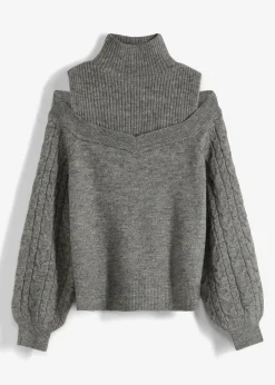 Damen bonprix Bekleidung·Umstandsmode|Bekleidung·Jeans|Grobstrick-Pullover schulterfrei